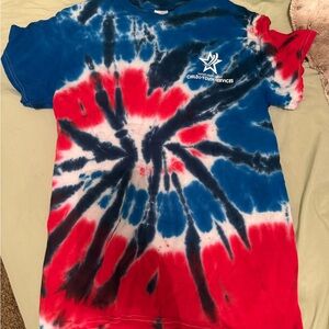 Tie-Dye Kids Shirt - Red, Blue, and White
